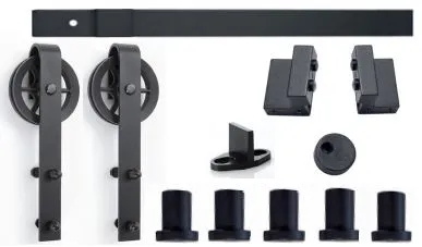 Retro BIG skyvedørsbeslagssett sort