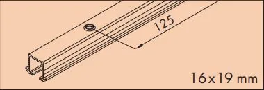 EKU Clipo 16 skinne for innfresning 1 spor 3,5 m